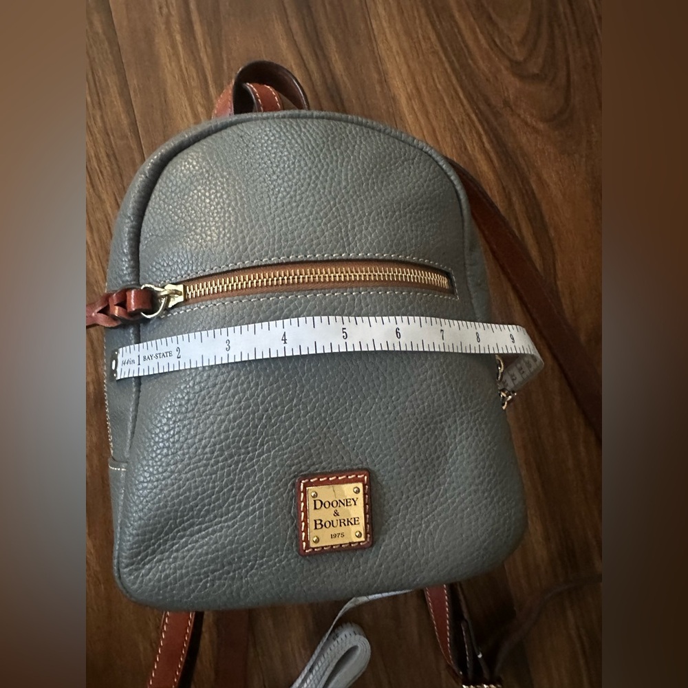 Dooney and Burke Charcoal Leather Backpack - Picture 7 of 10